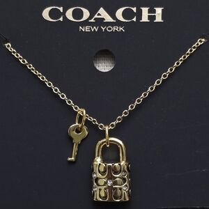 Coach Quilted Padlock Necklace